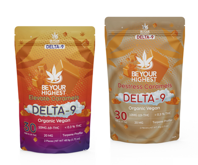 Delta 9 vegan organic CBD caramels | Be Your Highest