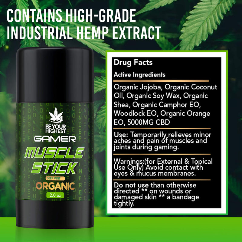 Be Your Highest Muscle Rub for Gamers | Push Up Stick Organic CBD Muscle Rub Gamers