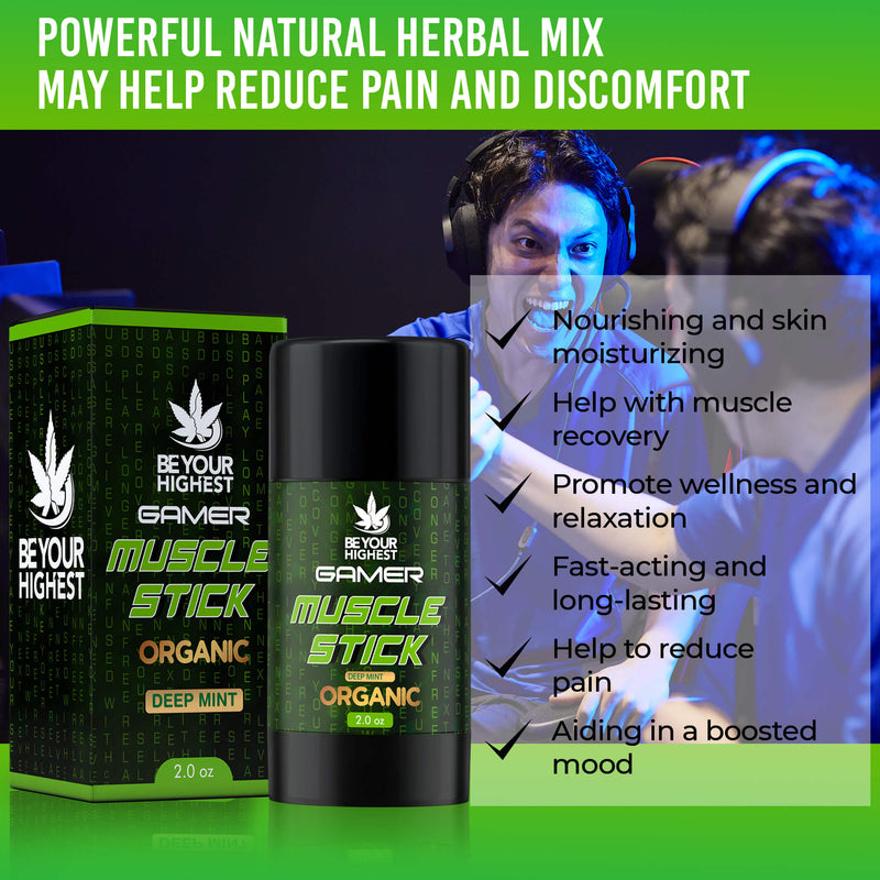 Be Your Highest Muscle Rub for Gamers | Push Up Stick Organic CBD Muscle Rub Gamers