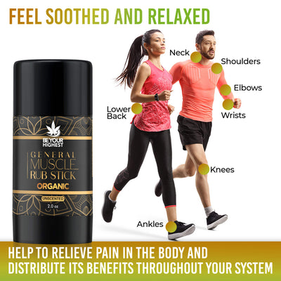 Be Your Highest General Muscle Rub for Pain | Push Up Stick Organic CBD Muscle Rub Unscented