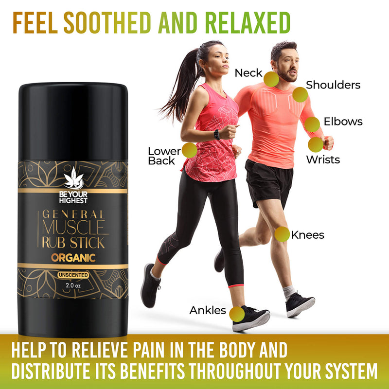 Be Your Highest General Muscle Rub for Pain | Push Up Stick Organic CBD Muscle Rub Unscented