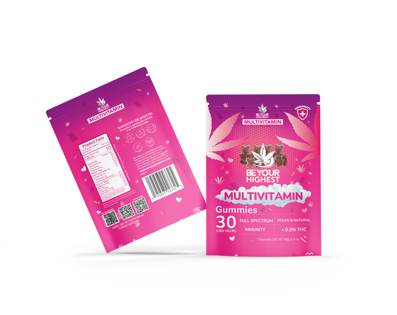 Multivitamin Immunity CBD Gummies - Mixed Fruit Samples | Be Your Highest | Organic Vegan