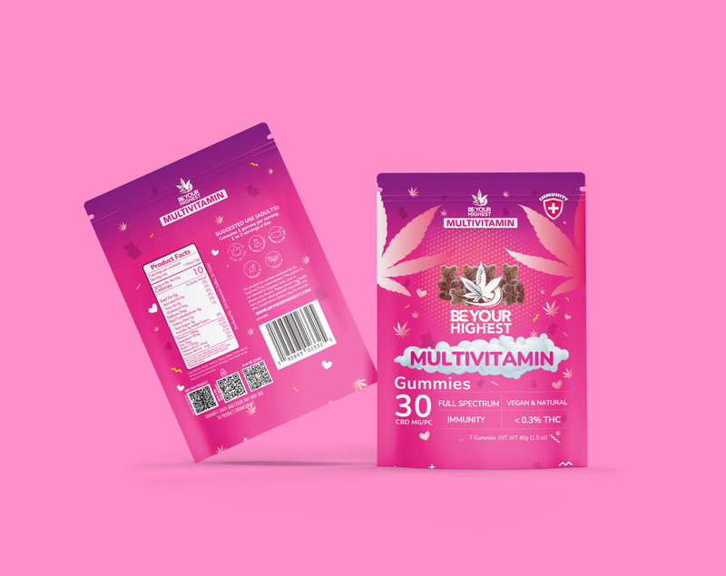 Multivitamin Immunity CBD Gummies - Mixed Fruit Samples | Be Your Highest | Organic Vegan